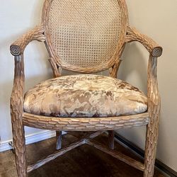 Faux Bois Twig Branch Cane Back Dining Room Chair