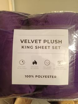 King Sz Velvet Sheet Sets