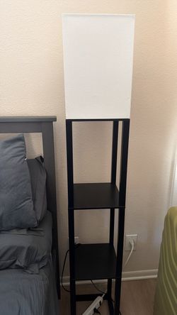 Floor Lamp with Built-In Shelves