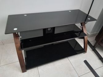 Black Glass TV Stand