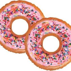 Set of 2 Realistic Frosted Donut with Sprinkles 30" Foil Party Balloons