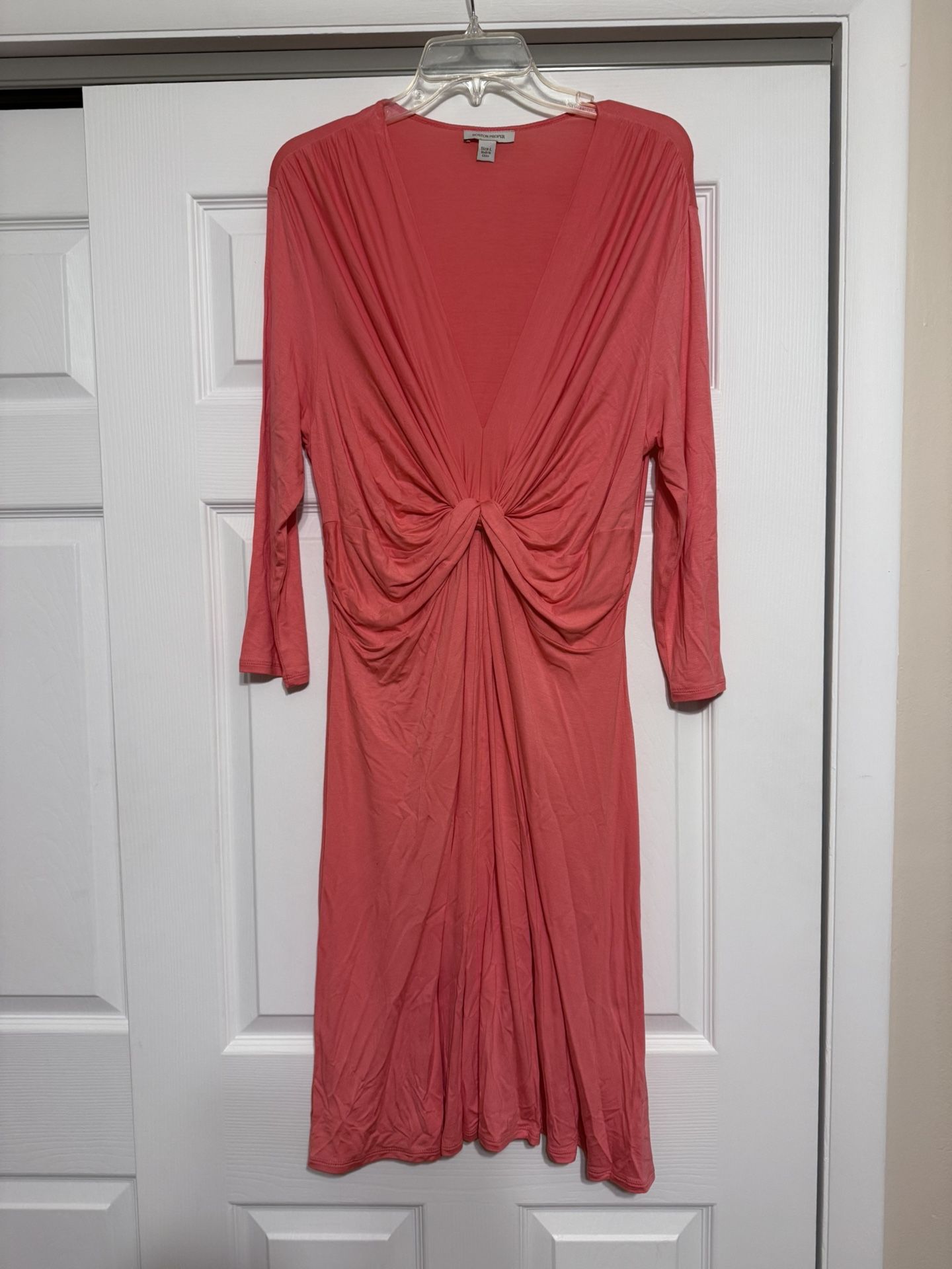 Boston Proper Orange Midi Dress - Size Large