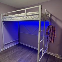 White Lofted Twin Size Bed 