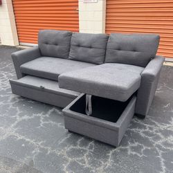 Free Delivery - Versatile Sectional Sleeper Couch with Reversible Chaise and Storage