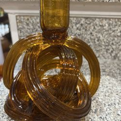 Amber twisted candlestick