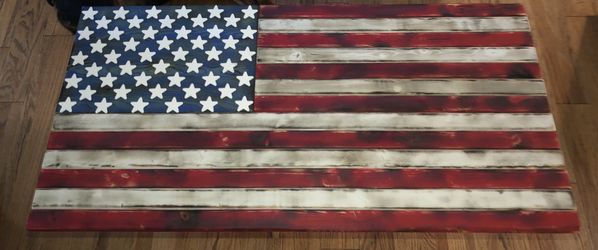 Wooden Distressed American Flag