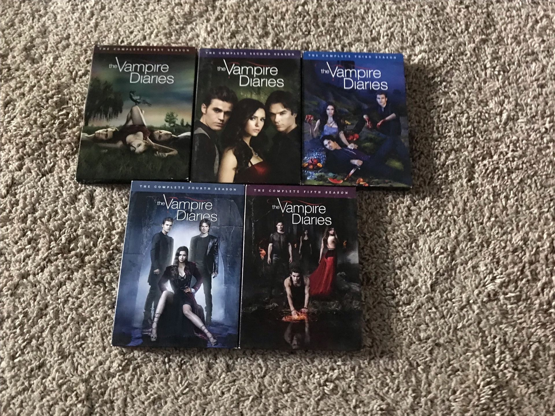 Vampire Diaries..First Five Seasons on DVD….5 Discs per season..All for $30