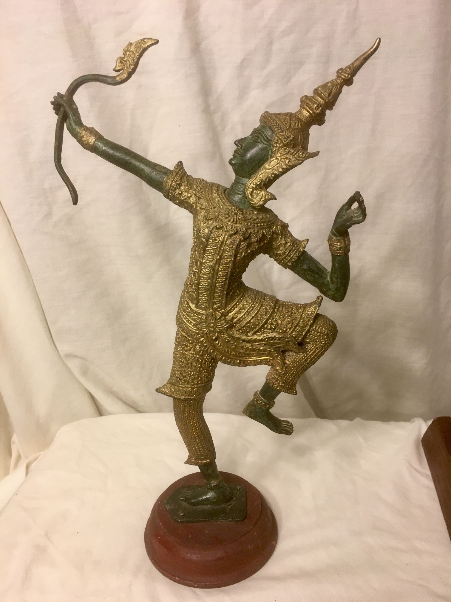 Thai Gold and Green Metal Lord Rama