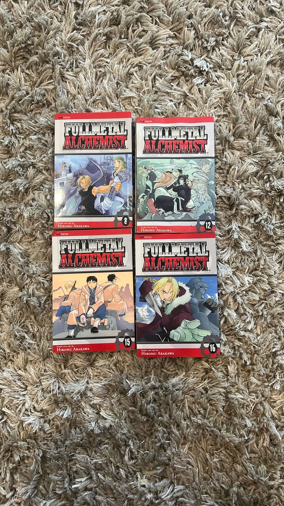 Full Metal Alchemist Manga Books 8,12,15,16