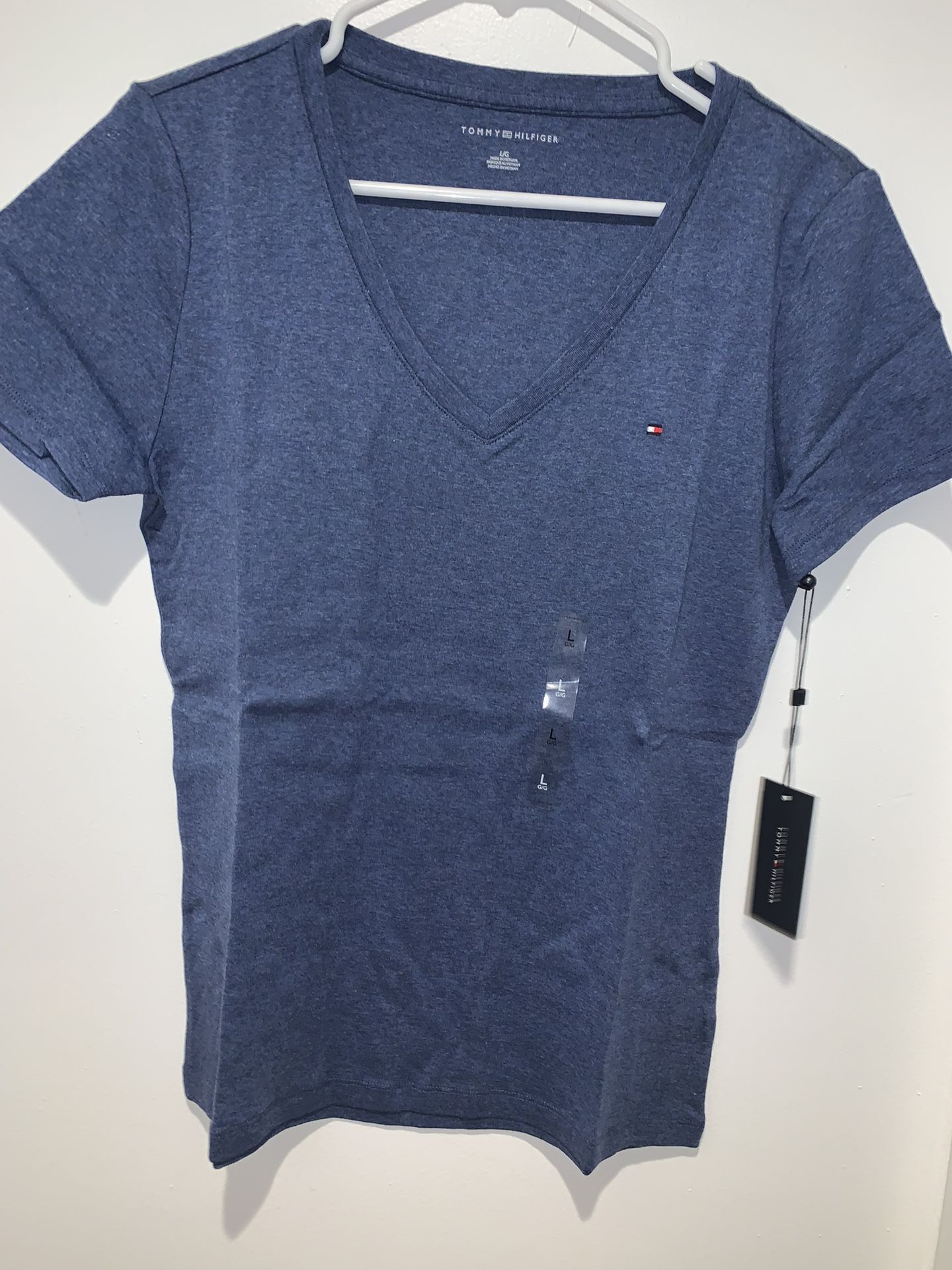 NWT TOMMY HILFIGER V NECK INDIGO HEATHER T-SHIRT