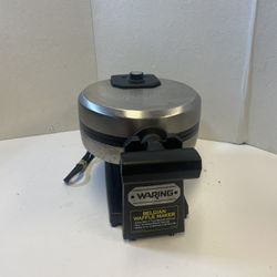 Waring Pro Belgian Waffle Maker WMK300 Stainless Steel Rotating Irons-Catch Tray