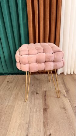 Pink and gold mini stool 3x