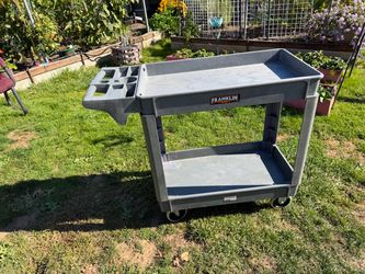 30 in. x 16 in., 2-Shelf Utility Cart, Gray