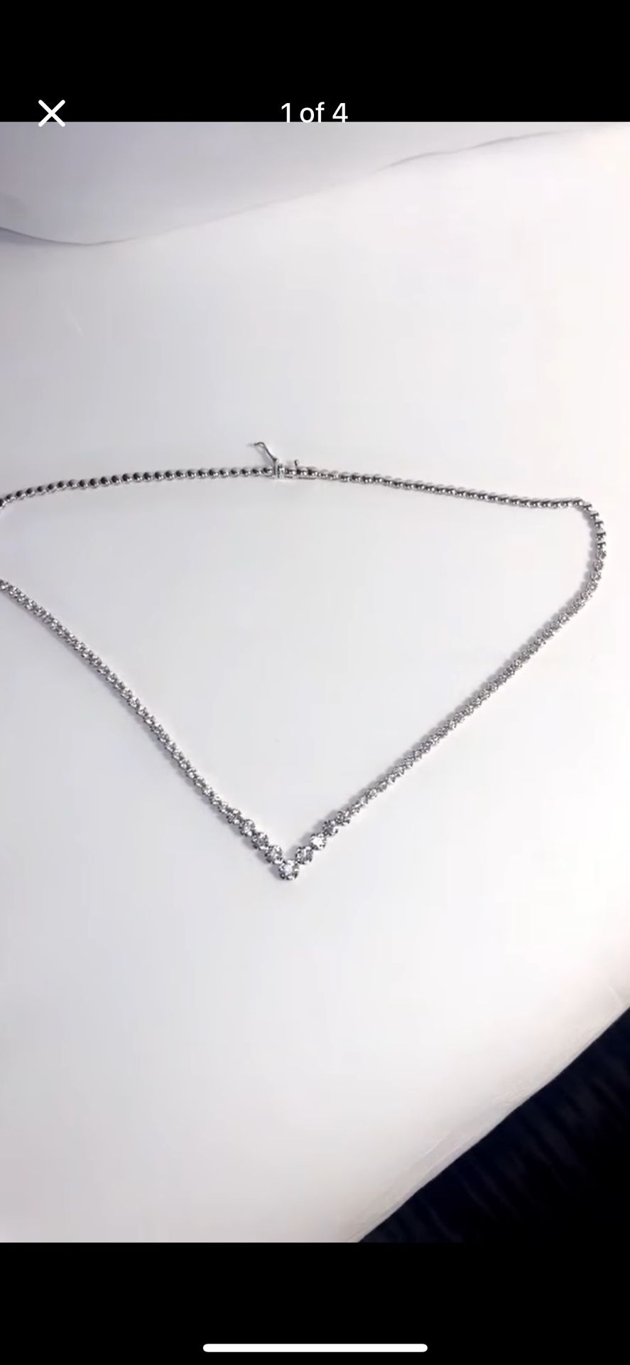 3ct Natural Diamond Necklace In 10k White Gold