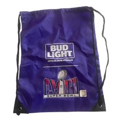 NEW Bud Light Super Bowl LVlll Drawstring Cinch Back Pack
