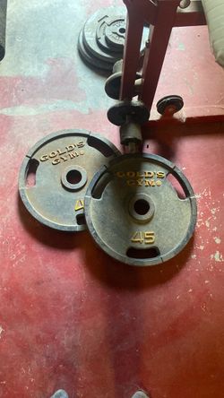 Two Golds Gym Cast Iron 45lb plates
