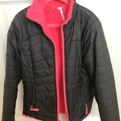 Girls Gray And Hot Pink Jacket Size 6 Like New!