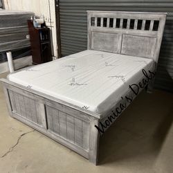 Full Solid Wood Bed With Memory Foam Mattress $480