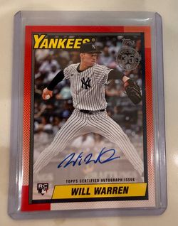 Will Warren 2025 Topps Series 2 35th Anniversary Auto RC #90B2-WWA Yankees RC