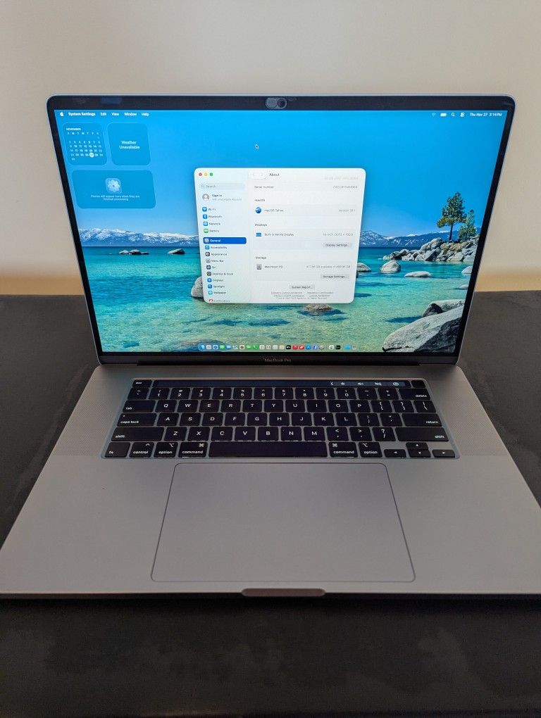2019 16in MacBook Pro (Model: A2141) 32gb Ram 512gb SSD