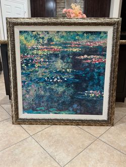 Large Framed Monet Water Lilies Art Print