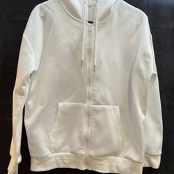 White Zip Up Hoodie