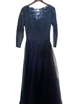 Classy long navy dress could fit sizes 8-10