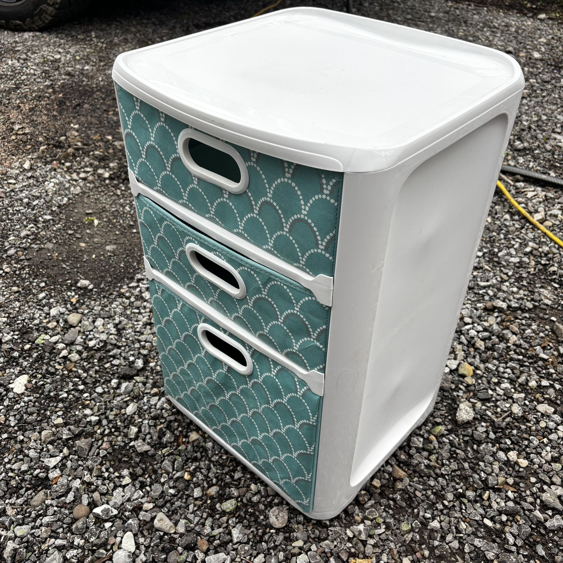 Office Storage Blue White Plastic Standing Container With Wheels