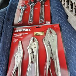 Husky Pliers Ser And Adjustable   Wrench,  New 