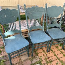Free Three Wooden Chairs