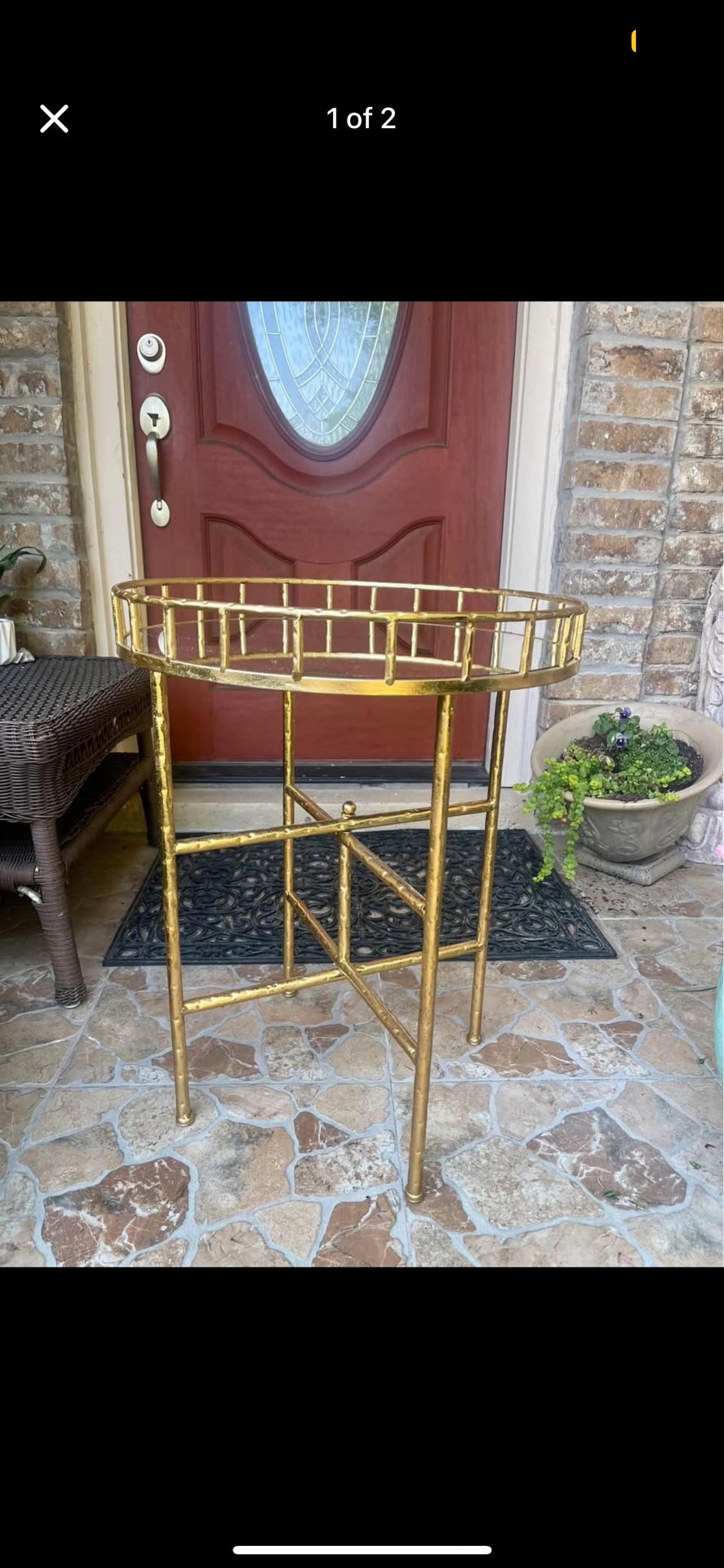 End Table Tray Gold
