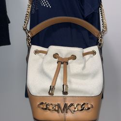 Michael Kors Devon Small Canvas Bucket Bag