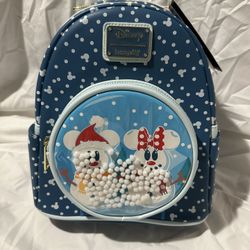 Loungefly  Disney Mickey &Minnie snow gloves Mini Backpack