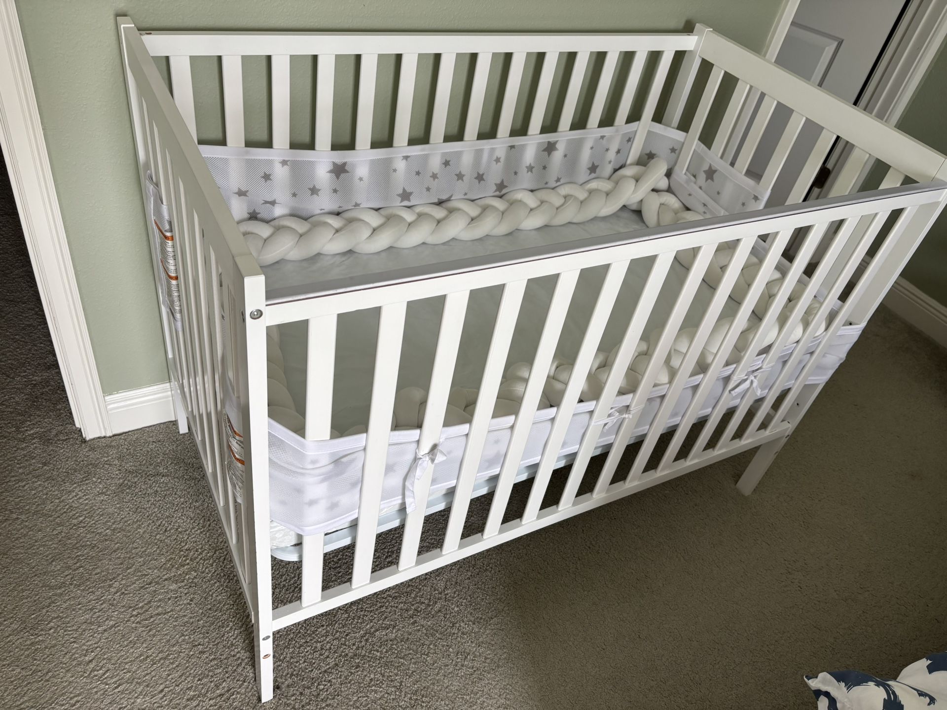 Baby Crib, Mattress And Changing Station