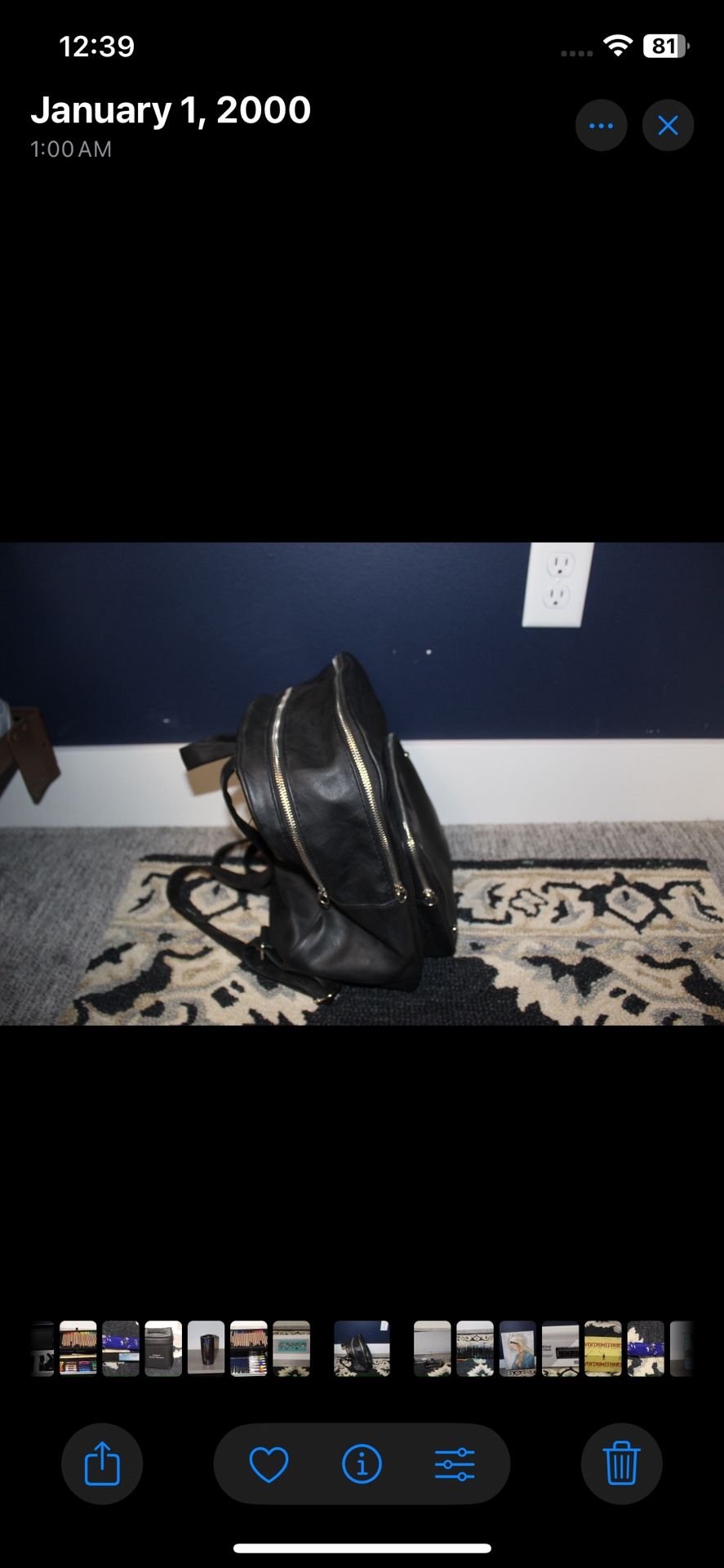 Black Leather Backpack