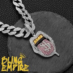 💋 Iced Out Lips, Grillz & Dollar Sign Pendant – Gold & Silver Options 💎