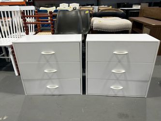 New - Set of 2 Closet Dresser Stackable Storage Organizer White
