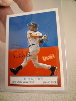 SIGNED DEREK JETER BAZOOKA STICKER RARE FIND