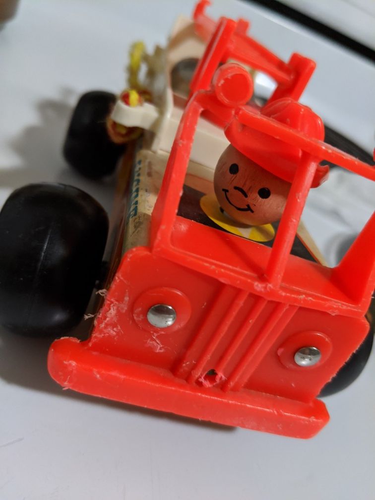 Original '68 Fisher Price - F.P. Fire Engine Toy - Wood