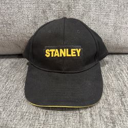 Stanley Tools Black Yellow Logo Snapback Hat Cap Workwear Vintage Style