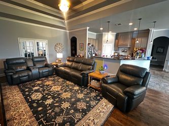 Leather couches + chair - Power reclining, lumbar and heated.