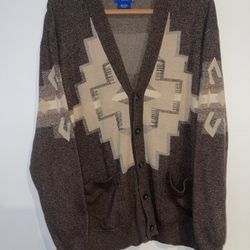 Pendleton Brown  Mens cotton Cardigan Sweater southwestern Size XL