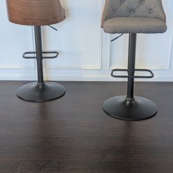 Grey Fabric Bar Stools
