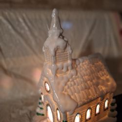 White Church For Christmas Village 