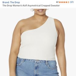 $10-The Drop Women's Kofi Asymetrical Cropped Sweater