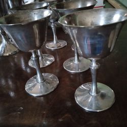 Set of 6 Silver Plated Goblets