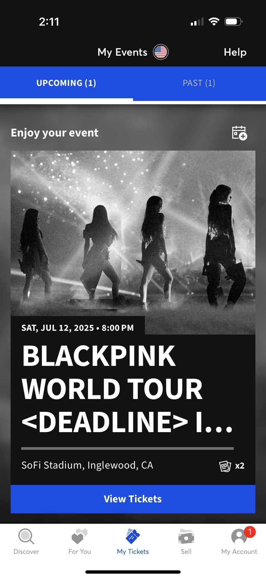 BLACKPINK tickets - Sofi Stadium July 12th 8PM