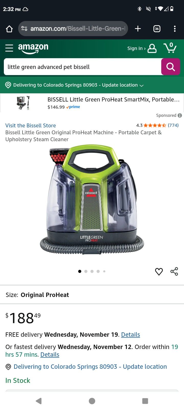 Hand Held Bissell Carpet Cleaner