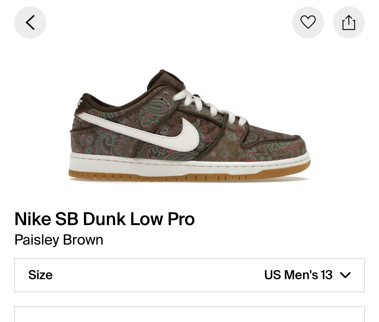 Nike SB Dunk Low Pro Paisley