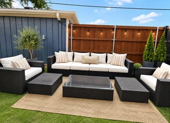 Large Modular Outdoor Wicker Conversation Set